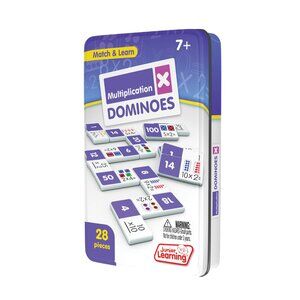 Junior Learning Multiplication Dominoes Game Set, 28 Pieces, Ages 7-9, Math